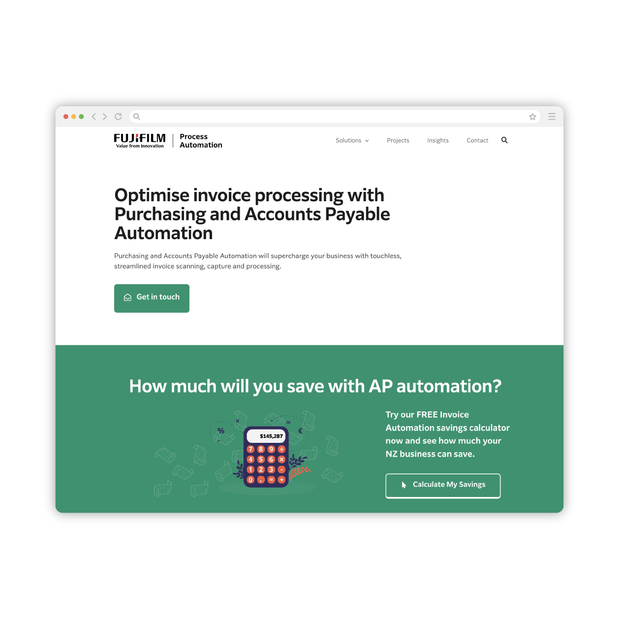 FUJIFILM Invoice automation page