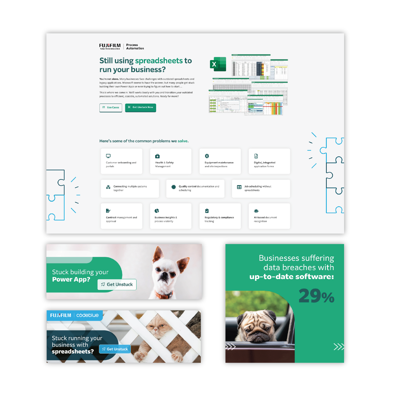 “Still using spreadsheets?” campaign
