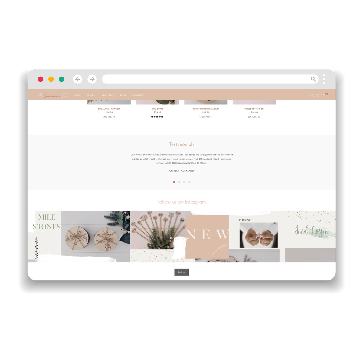 The Occasion Co. Social grid